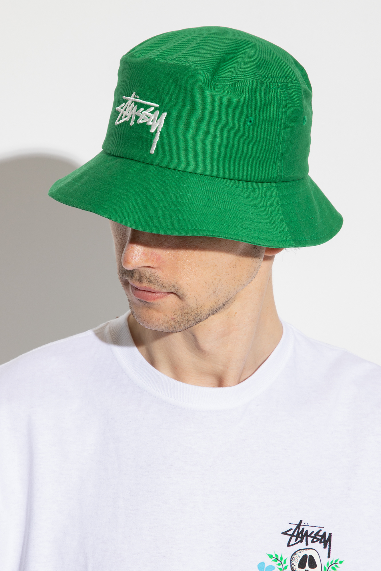 Stussy stock best sale logo bucket hat